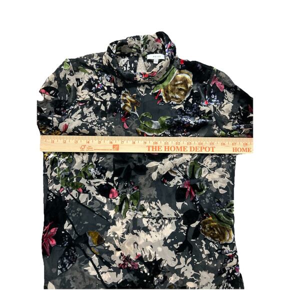 REISS Tori Sheer Black Floral Burnout top size US 0 See Description - Picture 4 of 10